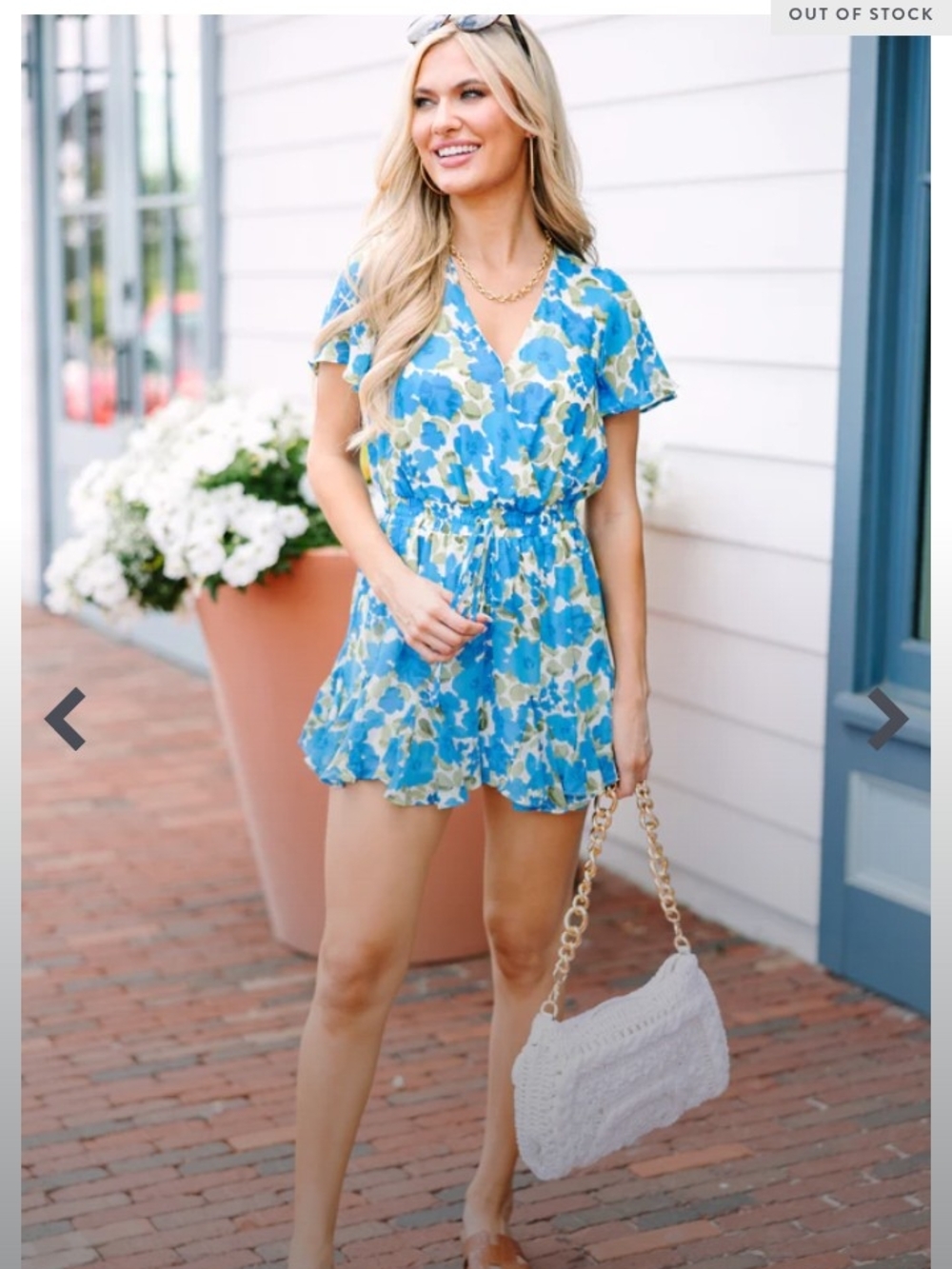 😍🤠Sugarlips Blue Floral Wrap Mini Romper